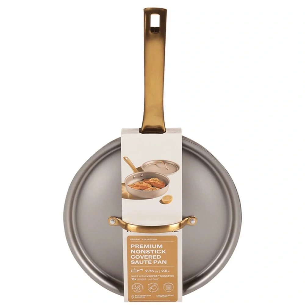 Farberware Radiant Nonstick Saute Pan with Lid 2.75 Quart Champagne See Pics NWT